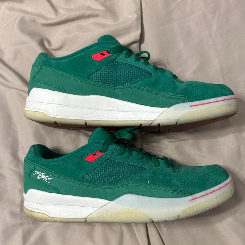 Jordan Green and White Sneakers